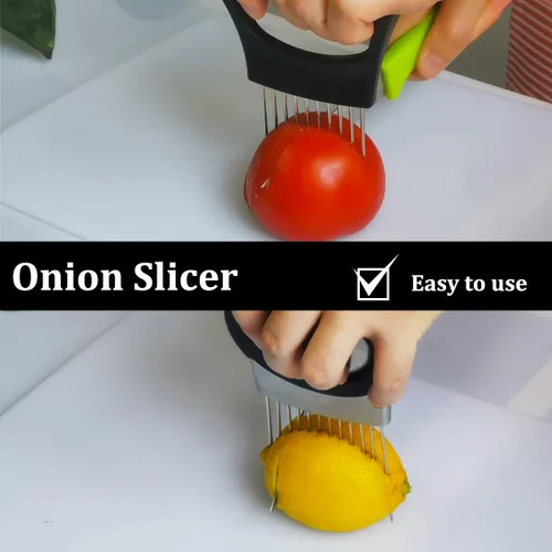 Miniatura 6 de 2 soportes para cortar cebolla, herramienta de corte de verduras de primera calidad para papa y tomate, herramienta auxiliar de cortador