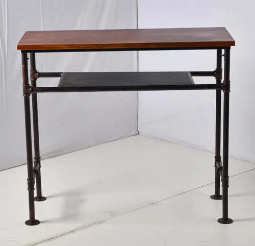Miniatura 2 de Mesa rectangular de madera de pino maciza de 41.3 pulgadas de altura, barra de bar rectangular de altura para cocina, comedor con estante adicional