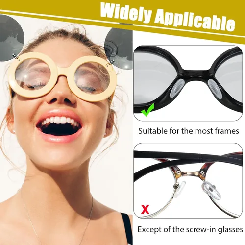 Miniatura 4 de Frienda 24 pares de almohadillas de nariz para lentes, cojín adhesivo de silicona suave con respaldo adhesivo, cámara de aire antideslizante