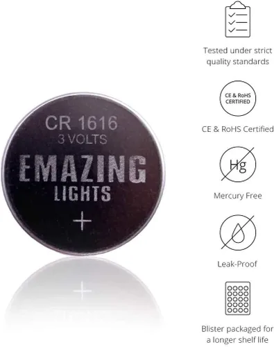 Miniatura 4 de EmazingLights Baterías CR1616 de 3 voltios, batería de botón de litio de 3 V (20 unidades)