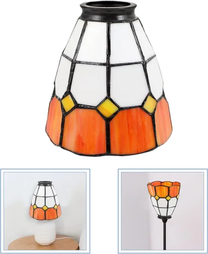 Miniatura 8 de SOLUSTRE Pantalla de cristal E27 cubierta de luz de vidrieras Protector de araña colgante de reemplazo de accesorio de iluminación para decoración