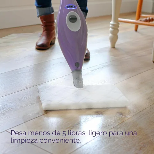Miniatura 6 de Shark Mopa de vapor con 2 almohadillas lavables de doble cara, desinfectante de vapor, dirección giratoria, ligera, limpiador de vapor para suelos