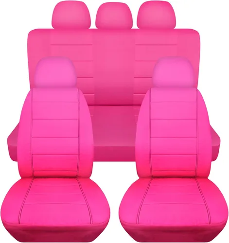 Miniatura 7 de Totally Covers Fundas de asiento de coche sólidas con 5 fundas (2 delanteras + 3 traseras) para reposacabezas: color negro, ajuste