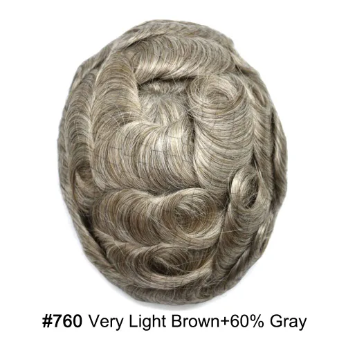Miniatura 89 de Toupee Hair Piece For Men 100% Real Human Hair System Natural Looking Hairpieces For Men Hair Units Protesis Capilar Para Hombre 8''X10'' #610#6