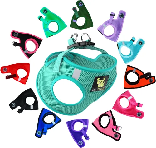 Miniatura 15 de EcoBark Arnés para perro – Arneses ecológicos para perros XXS, XS y pequeños – Chaleco de cuerpo pequeño reflectante y ajustable – Arnés de malla
