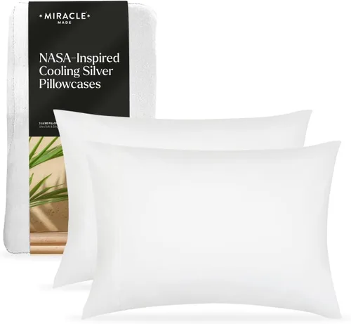 Miniatura 8 de Miracle Made Luxe - Fundas de almohada refrescantes, paquete de 2, limpias y 300 hilos, protector transpirable para pieles sensibles, fundas