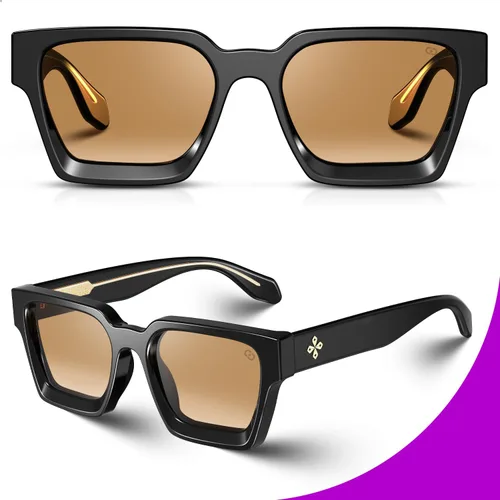 Miniatura 12 de VISOONE Moda 100% UV400 Protección Rectángulo TR90 Y2K Gafas de sol Accesorios para Mujeres Hombres RIVER, Carne de suelo/Gris Rosa