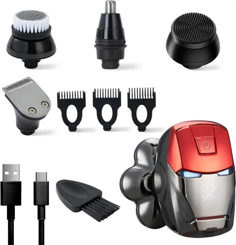 Miniatura 9 de Afeitadoras de cabeza para hombres calvos, afeitadora magnética desmontable mejorada, IPX7, impermeable, para hombres y mujeres, pantalla LED 7D