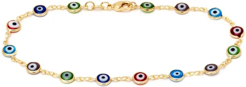 Miniatura 3 de Barzel Pulsera tobillera chapada en oro de 18 quilates, fabricada en Brasil, Latón