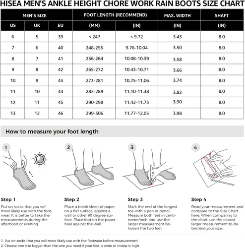 Miniatura 5 de HISEA Excursion Pro Men's Rain Boots Ankle Height Rubber Neoprene Hunting Boots Waterproof Insulated Outdoor Work Booties for Hunting Gardening