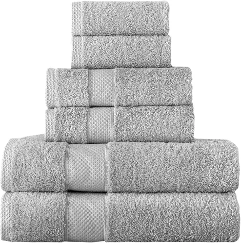 Miniatura 11 de Towels Beyond - Juego de toallas de lujo de 6 piezas, 100% algodón turco, de secado rápido, altamente absorbente y cómodo, incluye 2 toallas de Beige