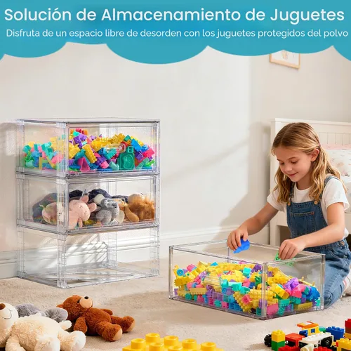 Miniatura 2 de Vtopmart - 2 paquetes de grandes contenedores de almacenamiento apilables transparentes de 27QT, contenedores de almacenamiento de plástico