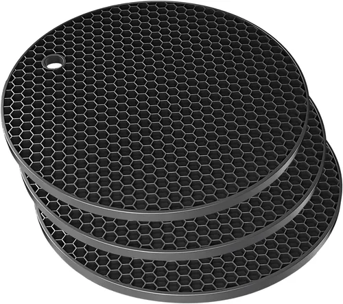 Miniatura 12 de TENOC Alfombrillas Trivet de Silicona Antideslizantes, Resistentes al Calor y que Atrapan Agua para Vasos de Agua y Tazas de Té y Tazas de Café
