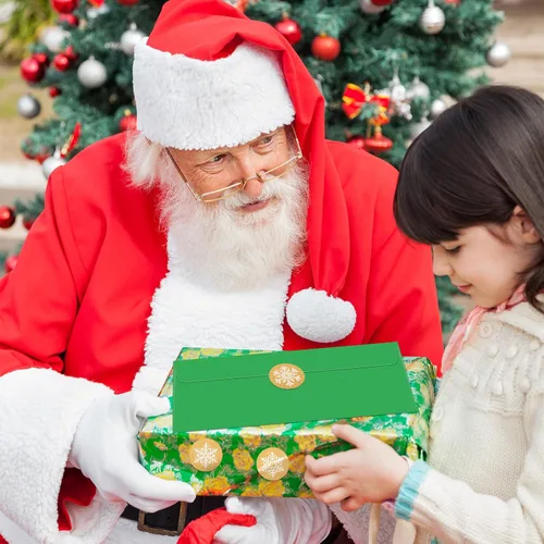 Miniatura 3 de 100 Sobres Número 10 Sobres para Tarjetas de Regalo con 200 Calcomanías de Copos de Nieve de Papel Kraft de Navidad Calcomanías del Día de San