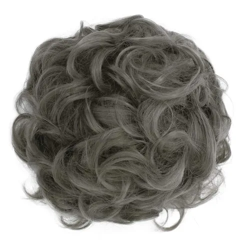 Miniatura 19 de CAISHA Postizo Grande Scrunchy Recogido Peinado Nupcial Rizado Moño Despeinado Marrón Chocolate Oscuro G2E