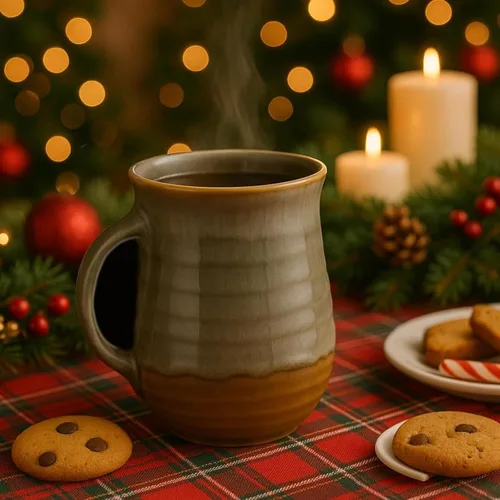 Miniatura 8 de Taza Calentadora de Manos, Cerámica de Cerámica Hecha a Mano y Pintada a Mano - El Bolsillo Contorneado Mantendrá el Calor de Tu Bebida Para
