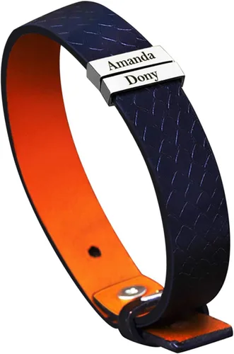 Miniatura 52 de Pulseras de cuero personalizadas para hombre con 1-6 nombres, pulsera trenzada personalizada con cuentas para papá, marido, día del padre, San