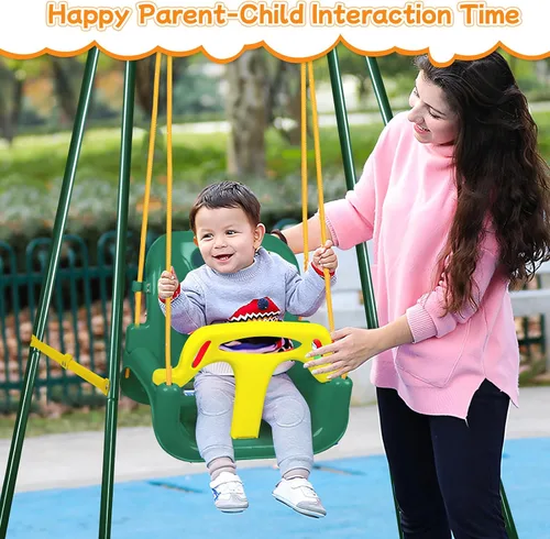 Miniatura 7 de Columpio 3 en 1 para niños pequeños, columpio plegable para bebés de interior y exterior, columpios multifuncionales para niños de 6 meses