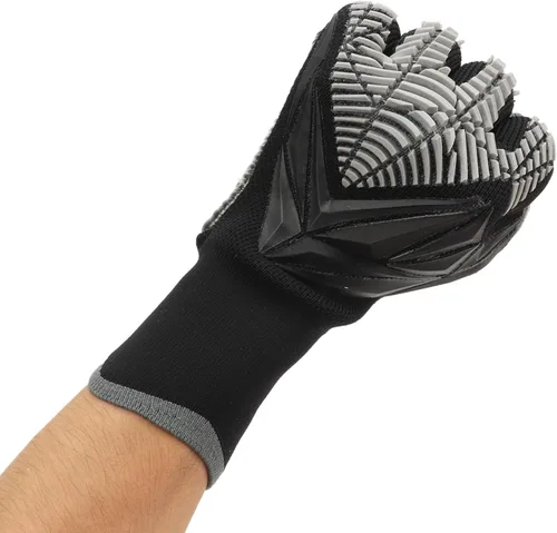 Miniatura 4 de 2 guantes de portero de fútbol con palma de látex antideslizante, diseño de malla transpirable para protección adicional de los dedos, guantes