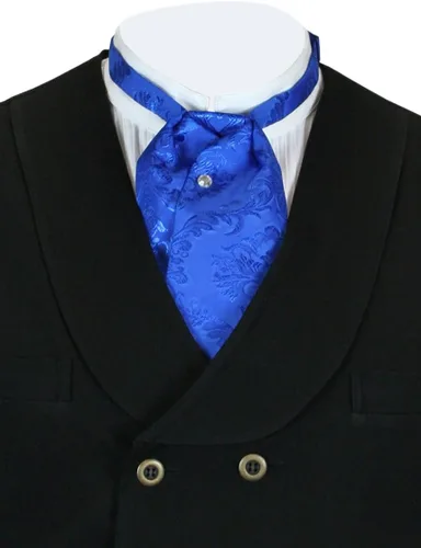 Miniatura 28 de Historical Emporium Corbata de satén jacquard para hombre, corbata victoriana eduardiana occidental para boda, Halloween, cosplay