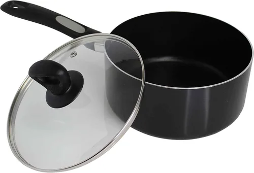 Miniatura 6 de Mirro A7972484 Get A Grip - Cacerola antiadherente de aluminio de 3 cuartos con tapa de vidrio, utensilios de cocina, color negro