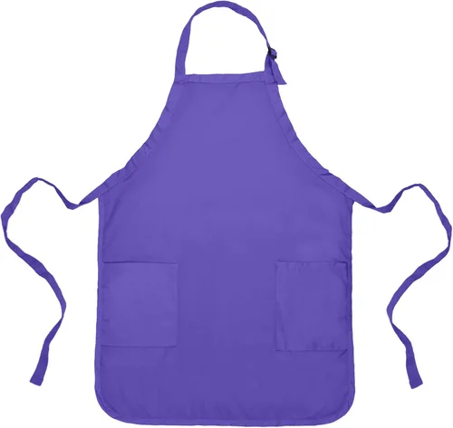 Miniatura 9 de Delantal de cocina para restaurante u hogar, estilo pechera, de hilado de poli algodón (2 bolsillos), Algodón, Negro, 30