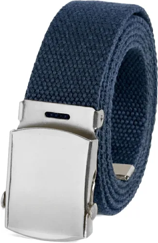 Miniatura 9 de BC Belts Cinturón de tela de lona con hebilla cromada de 54 pulgadas de largo, estilo militar totalmente ajustable