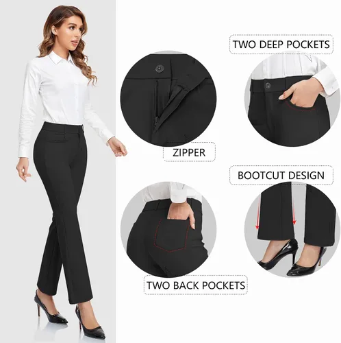 Miniatura 5 de HISKYWIN Womens Dress Pants Stretch Work Office Business Slacks Comfy Yoga Golf Pants with Pockets