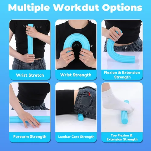 Miniatura 7 de 3 barras ejercitadoras de mano torcidas para terapia física, alivia el dolor de tendinitis y mejora la fuerza de agarre, codo de tenis, codo