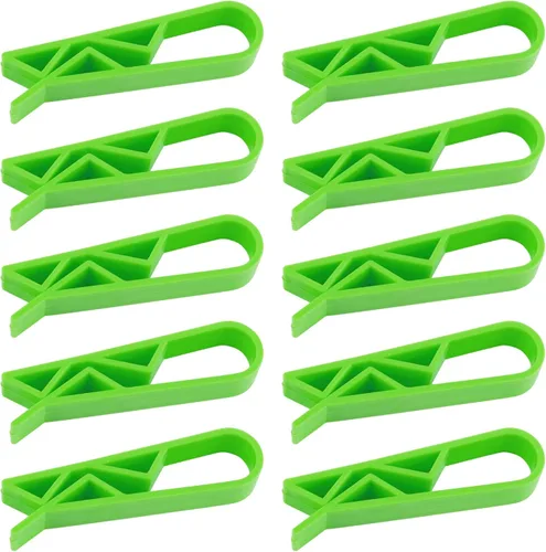AUEAR, Paquete de 10 cubos de basura con clip para bolsa de basura verde, clips antideslizantes