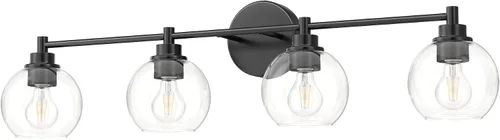 Miniatura 15 de VONLUCE Accesorios de iluminación de baño, luz de tocador de baño de 2 luces con pantallas de vidrio globo E26, luces de tocador para dormitorio