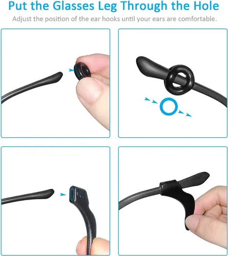 Miniatura 5 de 12 pares de agarraderas para las orejas Mcyye para gafas, retenedor antideslizante para gafas, gancho de silicona de alta calidad, evita que