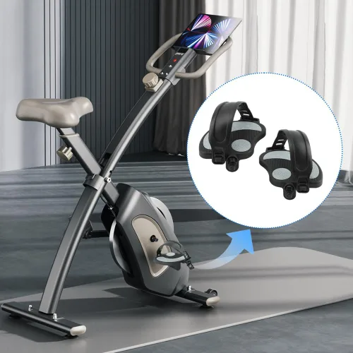 Miniatura 6 de Pedales de bicicleta estática con correas para bicicleta Peloton, pedales de bicicletas reclinadas estacionarias de 9/16 pulgadas para bicicleta