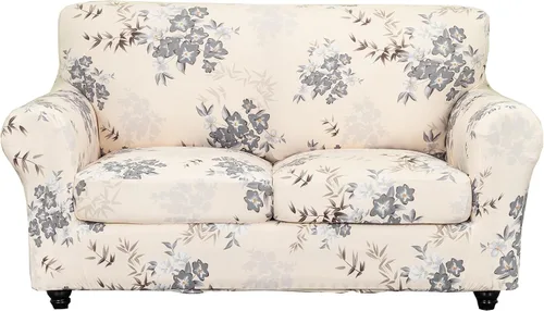 Miniatura 26 de CRFATOP Fundas elásticas para sillón de 2 plazas suaves con diseño floral para perros, fundas elásticas para sillón de 1 plaza, fundas lavables