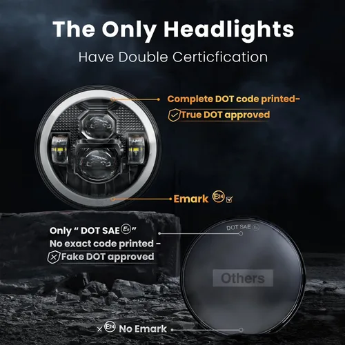 Miniatura 6 de HWSTAR 2025 Nuevo 1000% brillante antideslumbrante 7 pulgadas Halo LED faros redondos compatibles con Jeep Wrangler JK JKU TJ LJ Mazda Miata Chevy