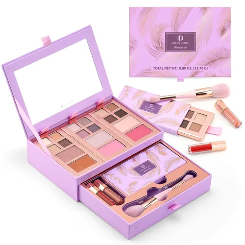 Miniatura 10 de Color Nymph Colección de 16 piezas de brillo labial, brillo labial brillante para mujeres y niñas, set de brillo labial de color duradero con ricos