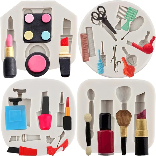 Miniatura 10 de Sijiangmold Herramientas de maquillaje, moldes de silicona, lápiz labial, botella de perfume, sombra de ojos, rizador de pestañas, molde