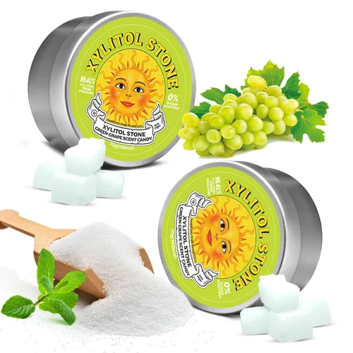 Miniatura 18 de Xylitol Stone Caramelos sin azúcar - Veganos y compatibles con dieta cetogénica, caramelos duros únicos sin azúcar - Dulces con 100% sabor natural