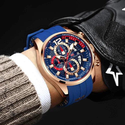 Miniatura 2 de MF MINI FOCUS Men Watch Casual Fashion Wrist Watches (Chronograph/Waterproof/Luminous/Calendar) Silicon Band Quartz Watches for Men (Black2)