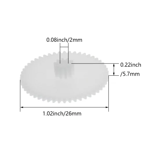 Miniatura 3 de Othmro 50 unidades de engranajes de plástico 50102A modelo de engranajes de plástico 50 dientes 1.02 pulgadas OD 0.07 pulgadas diámetro del agujero