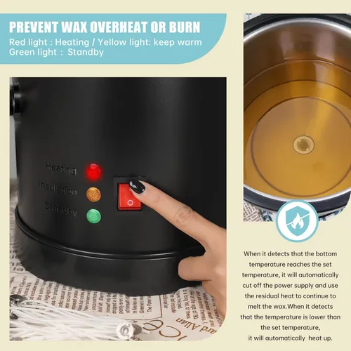 Miniatura 6 de TOAUTO Derretidor de cera para hacer velas, horno de fusión de cera grande con boquilla de vertido rápido y control de temperatura, capacidad de 10