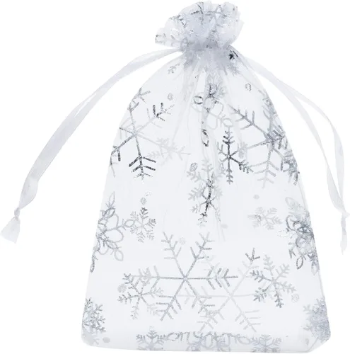 Volanic 100 bolsas de regalo de organza con cordón transparente de 4 x 6 pulgadas, bolsa de regalo de joyería, fiesta, Navidad, bolsas de dulces