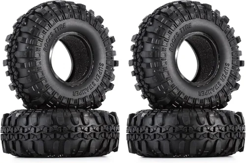 Miniatura 6 de INJORA Neumáticos RC 1.9 pulgadas 4 piezas RC Juego de neumáticos de goma para 1:10 RC Crawler Axial SCX10 SCX10 III AXI03007 D90 TF2 MST Tamiya