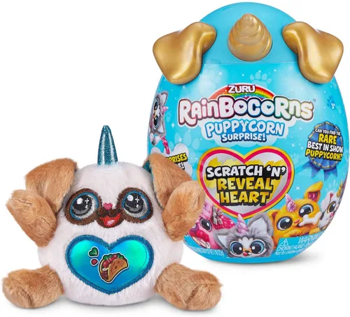 Zuru Rainbocorns Puppycorn Surprise Series 1 Penny la pug, perro de peluche, coleccionable, huevo sorpresa, paquete de calcomanías, mezcla Slime y
