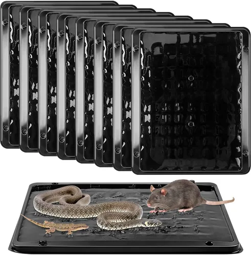 Qualirey - Paquete de 8 trampas grandes de pegamento para ratas y ratones, 11.8 X 9.84 pulgadas, trampas grandes y resistentes para ratones para