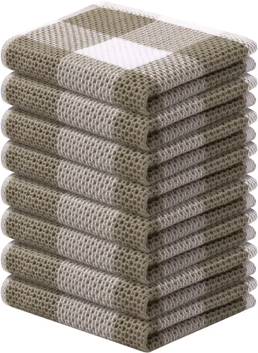 Miniatura 48 de Mordimy Toallas de cocina 100% algodón con tejido de gofre, 13 x 28 pulgadas, paños de cocina súper suaves y absorbentes para secar platos, paquete