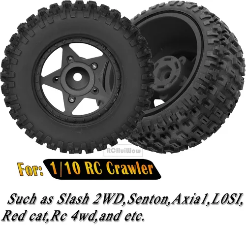 Miniatura 2 de Ruedas y neumáticos hexagonales RC de 0.472 in/0.551 in para camión escala 1/10, neumáticos de camión RC para 1/10 Slash 2WD 4×4 Senton Axia1 L0SI