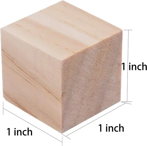 Miniatura 3 de Tosnail Paquete de 150 cubos de madera sin terminar de 1 pulgada, bloques de madera en blanco para hacer manualidades