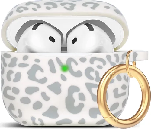 Miniatura 42 de Funda de silicona con flores compatible con AirPods Pro 2019, Gawnock - Funda suave y flexible para imprimir para mujeres y niñas con llavero - Flor