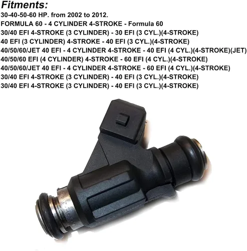 Miniatura 9 de GXARTS El inyector de combustible reemplaza los números de pieza 892123001 892123002 877826 892123 compatible con motores Mercury Marine EFI de 4